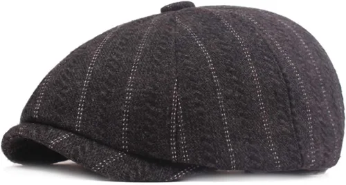 Vista 15 de Reyox Gorra unisex de algodón Newsboy 8 Panel Sombrero Cabbie Flat Cap Púrpura (Plaid Purple)