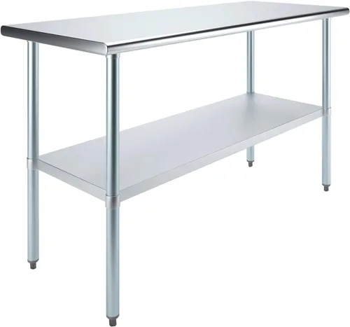 Vista 34 de Mesa de trabajo de acero inoxidable, mesa de metal