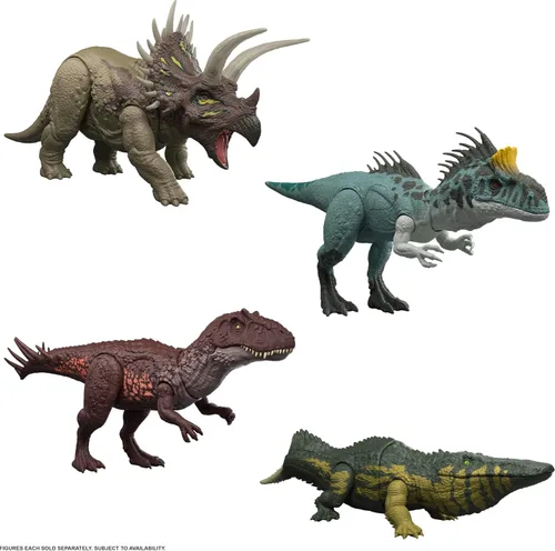 Vista 5 de Mattel Jurassic World Wild Roar Stomatosuchus Figura de dinosaurio, L & S