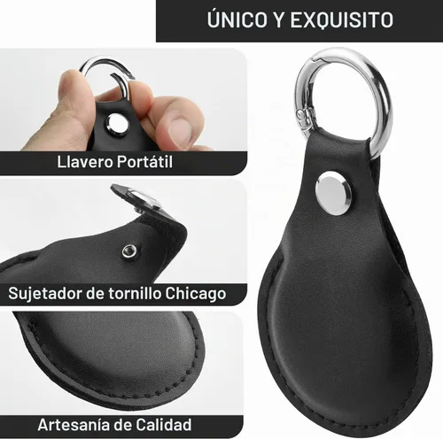 Vista 4 de Funda para Chipolo POP Tracker Tag, soporte de cuero PU