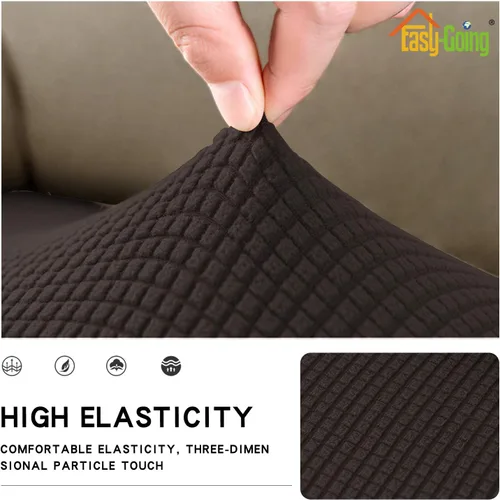 Vista 5 de Easy-Going - Funda de cojín elástica para sofá biplaza, funda de cojín protectora para asiento de sofá, suave, flexible con parte inferior elástica