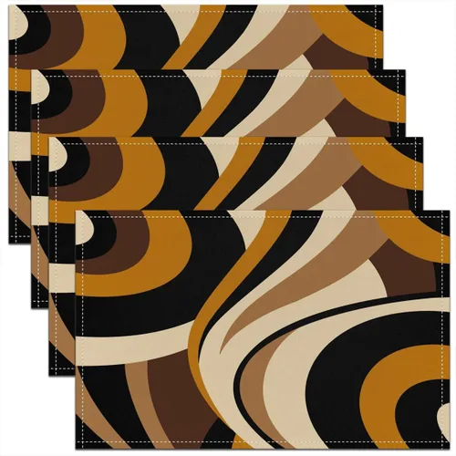Vista 13 de Modern Circles - Juego de 4 manteles individuales de 12 x 18 pulgadas, patrón geométrico abstracto, decorativo, para niños, adolescentes y adultos