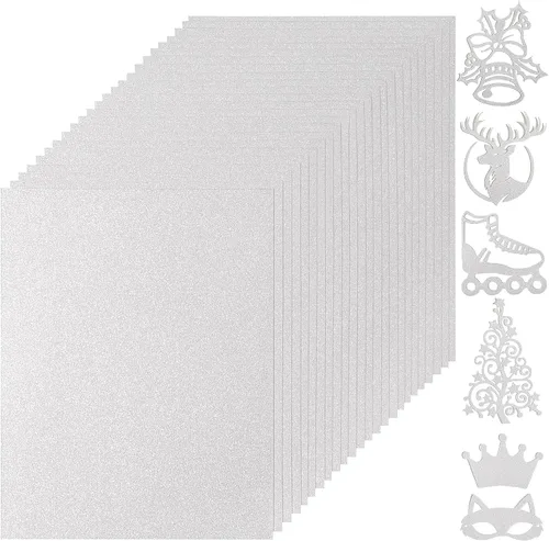 Vista 14 de 40 hojas de papel de cartulina con purpurina de 20 colores - 21,6 x 27,9 cm, 250 g/m²/92 lb, cartulina gruesa de peso pesado y colorida