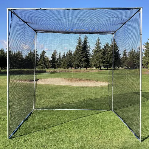 Vista 2 de LFS Red de jaula de práctica de golf de 10 x 10 x 10 pies, nailon duradero sin nudos, marco no incluido