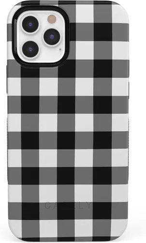 Vista 52 de Casely Funda para iPhone 12/12 Pro Funda de ondas metálicas negras y doradas con cobertura de 360 grados para tu teléfono, recortes precisos