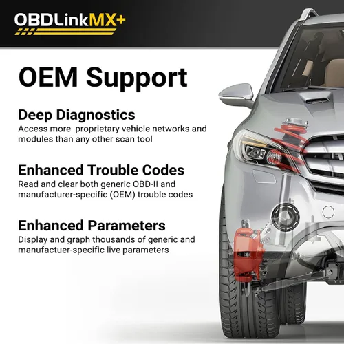 Vista 3 de OBDLink MX+ OBD2 - Escáner Bluetooth para iPhone, Android y Windows