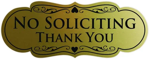 Vista 18 de Letrero con frase en inglés "NO SOLICITING Thank You