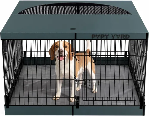 Vista 9 de Corralito plegable para perros, 24 pulgadas, 8 paneles, valla de ejercicio