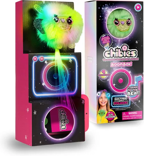Vista 9 de Boom Box - Roxie Lindas mascotas esponjosas de fiesta que parpadean al ritmo de la música Personajes interactivos de juguetes suaves de animales