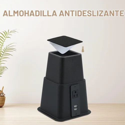 Vista 6 de Elevadores de cama resistentes con toma de corriente y USB, marco de cama ajustable de 3, 5 u 8 pulgadas, elevadores para muebles, cama, sofá