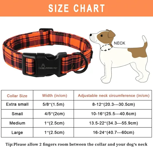 Vista 336 de Aring Pet Collar de algodón, ligero y ajustable, con hebilla de liberación rápida, para perros pequeños, medianos y grandes, para cachorros, S, Hoja