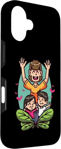 Vista 3 de iPhone 16 Cartoon Children Playing Design For Kids And Family Case
