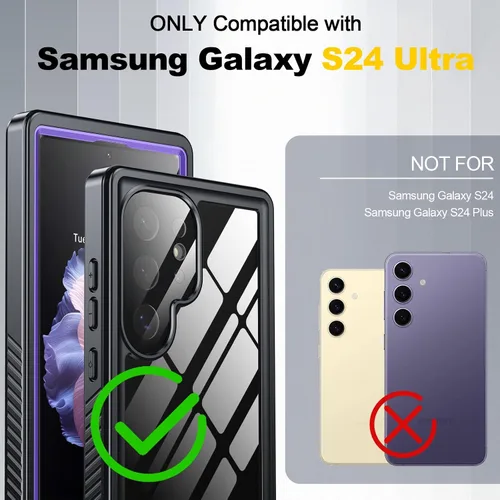 Vista 2 de ANTSHARE Funda impermeable para Samsung Galaxy S24 Ultra, lente incorporada y protector de pantalla de cuerpo completo de 360°, resistente a prueba