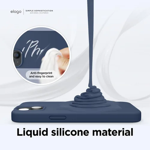 Vista 4 de elago - Funda compatible con iPhone 14, funda de silicona líquida, funda protectora de cuerpo completo, a prueba de golpes, funda delgada