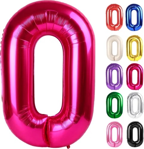 Vista 319 de Globo negro del número 0 de 40 pulgadas – globo número 0, decoraciones