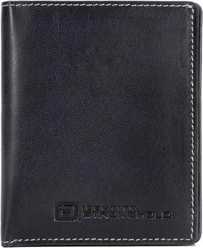 Vista 7 de ID Stronghold Waltlet - Cartera plegable con bloqueo RFID para hombres con cierre magnético, Negro -, Minimalista