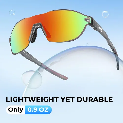 Vista 6 de KastKing Nizini - Lentes de sol deportivos polarizados para hombres y mujeres, diseño envolvente sin marco, protección UV400 para pesca, correr