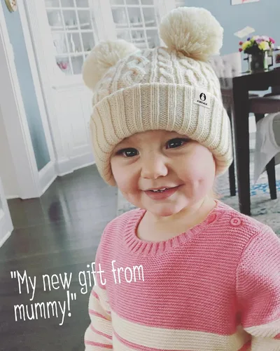 Vista 4 de FURTALK Gorro de invierno para bebé con pompón, gorro de punto cálido para niños y niñas