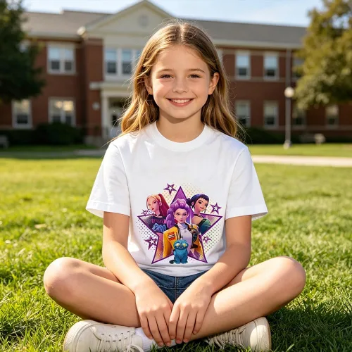 Vista 2 de Camiseta de Demon para niñas pequeñas, camiseta de cazador de disparos para niñas