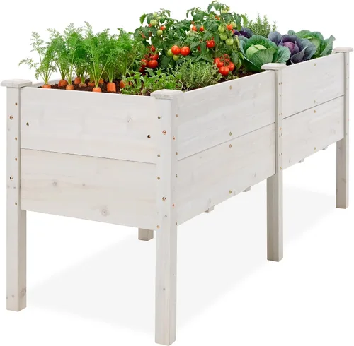 Vista 11 de Best Choice Products Cama de jardín elevada de 48 x 24 x 30 pulgadas con profundidad extra profunda de 16 pulgadas, soporte para maceta de madera