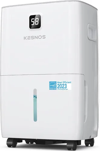Vista 9 de Kesnos Deshumidificador Energy Star 2025 de 30 pintas para espacios de hasta 2500 pies cuadrados, deshumidificador silencioso para el hogar