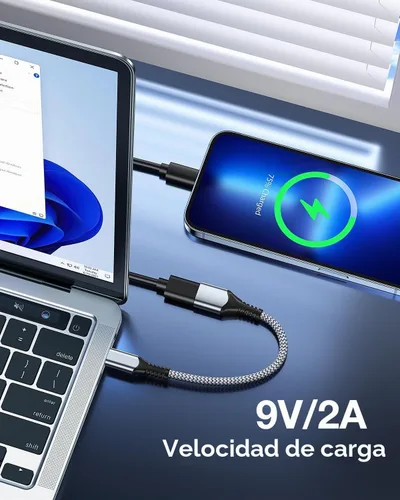 Vista 7 de Adaptador USB C a USB 3.0 OTG, paquete de 2 USB C macho a USB 3.0 hembra OTG cable Thunderbolt3 On The Go para Samsung Galaxy S20 S20+ Ultra S8 S9