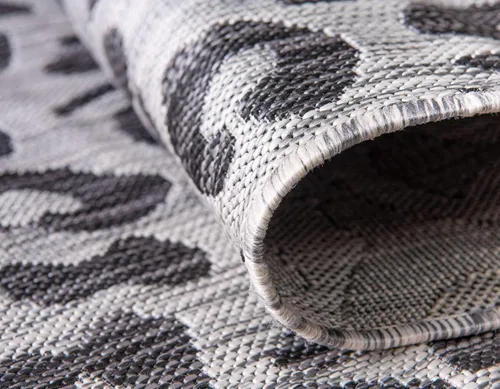 Vista 6 de Unique Loom Outdoor Safari Collection Alfombra de área - Leopardo (4 pies 1 pulgada x 6 pies 1 pulgada rectangular, gris claro/gris)