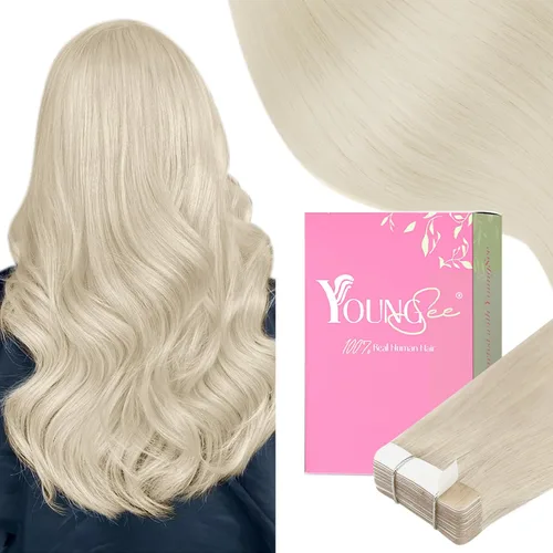 Vista 185 de YoungSee Extensiones de Cabello Humano con Cinta Balayage Extensiones de Cabello con Cinta Marrón Oscuro Extensiones de Cabello con Cinta Ombre