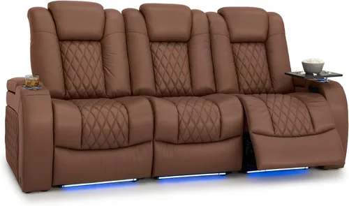Vista 71 de Seatcraft Asiento de cine en casa Diamante Marrón Reclinable Individual