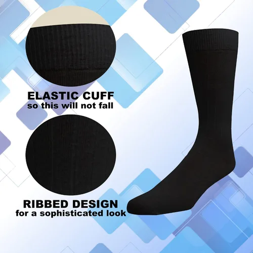 Vista 5 de EMEM Apparel Calcetines de vestir clásicos de punto de algodón acanalado suave para mujer, paquete de 5
