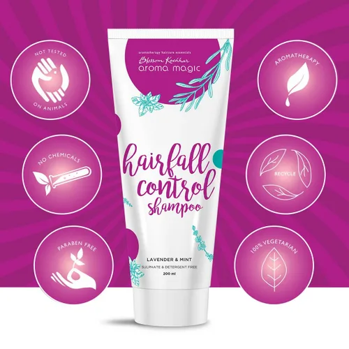 Vista 5 de Aroma Magic Hairfall Control Shampoo Sin sulfatos ni parabenos Fórmula de lavanda y menta para el crecimiento del cabello, la caspa y el cuidado