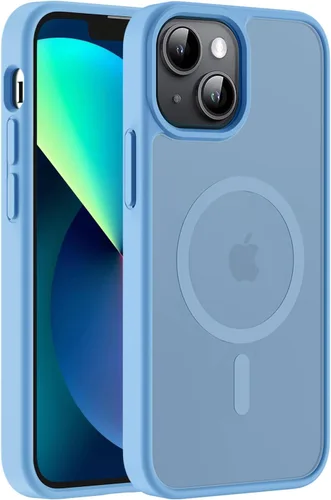 Vista 42 de Hualele - Funda magnética para iPhone 13 Pro, compatible con MagSafe, grado militar, a prueba de caídas, translúcida mate, parte trasera dura, borde