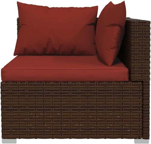 Vista 6 de Yisssmeng 3 Piece Patio Lounge Set Modular PE Rattan Sofa with Cushions Brown