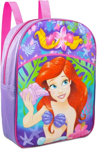 Vista 2 de The Little Mermaid - Juego de mini mochila para niños, paquete de mochila Ariel de 11 pulgadas con calcomanías, bolsa de agua, más Disney The