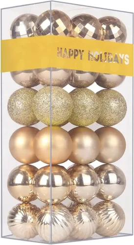 Vista 65 de Esferas pequeñas de bronce de 1.6 pulgadas para decoración del árbol de Navidad, adornos inastillables para cumpleaños, Halloween, vacaciones, boda