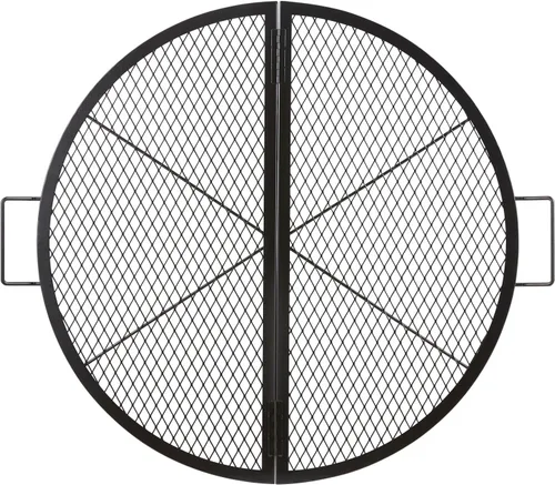 Vista 9 de VEVOR X-Marks - Rejilla para parrilla de fogata, parrilla de cocción redonda, rejilla de parrilla BBQ de fogata de acero resistente con mango