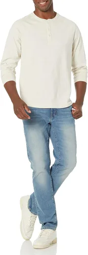 Vista 4 de Tienda Essentials - Camiseta con cuello Henley y manga larga para hombre (disponible en tallas grandes y altas)