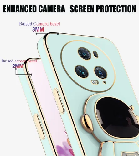 Vista 3 de Compatible con Honor Magic 5 Pro Funda con chapado creativo de astronauta de dibujos animados rosa, para Honor Magic 5 Pro, funda de silicona a
