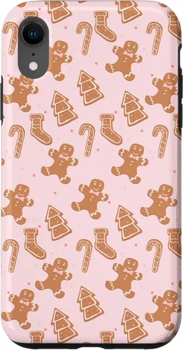 Vista 25 de iPhone 16 Pink Gingerbread Cookie Christmas with Polka Dots Case
