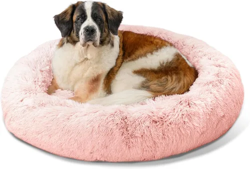 Vista 107 de Best Friends by Sheri - The Original Calming Donut - Cama calmante en forma de dona para perros y gatos - Pelo largo, azul bebé, M, 30 x 30 pulgadas