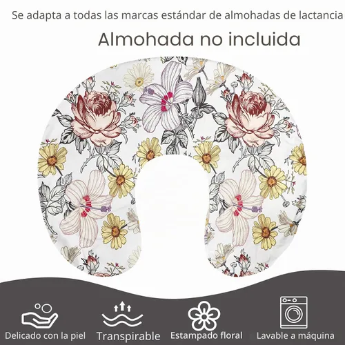 Vista 5 de Funda de almohada de lactancia, funda de almohada elástica para lactancia materna para bebés, niñas, suave y ajustada para funda de almohada