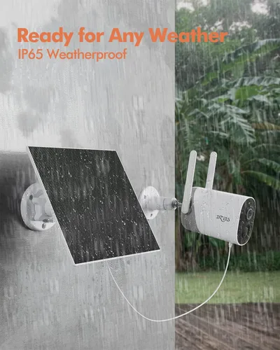 Vista 6 de Dzees Panel solar USB-C: compatible con cámara inalámbrica para exteriores, alimentación continua con carga de 5 W y 5 V, cable de carga impermeable