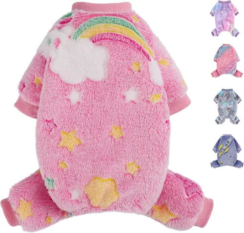 Vista 11 de Pijama de forro polar para perro macho, pijamas de otoño e invierno, ropa linda para cachorros extra pequeños, jumpsuit de suéter para perro de 4