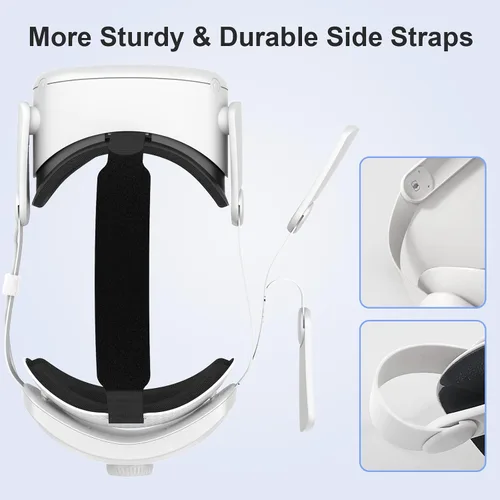 Vista 6 de Head Strap with Battery for Oculus Quest 2, 12000mAh Battery Pack for Extended 8-10 Hrs of Playtime, Fast Charging VR Power, Adjustable Elite Strap