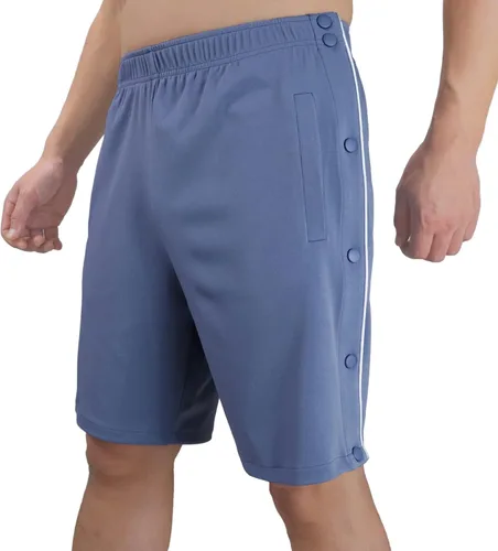 Vista 5 de Pantalones cortos para hombre, pantalones cortos para poscirugía, a presión, a presión, rodilla, cadera, recuperación quirúrgica, pantalones cortos