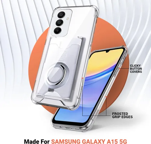 Vista 8 de Shields Up Funda para Samsung Galaxy A15 5G, funda minimalista con tarjetero y soporte de anillo, [protección contra caídas] Funda protectora