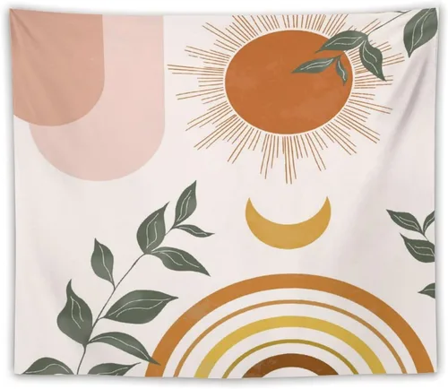 Vista 25 de Houselerax Tapiz floral retro de los años 60 y 70, diseño hippie de primavera Groovy Flower Power Flower Boho para colgar en la pared, arte neutro
