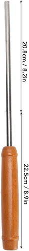 Vista 7 de Popcorn Popper - Máquina de palomitas de maíz con mango de madera de hierro fundido para patio trasero, caravana, camping y uso doméstico