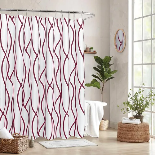 Vista 19 de Biscaynebay - Cortinas de tela texturizada a cuadros para baño