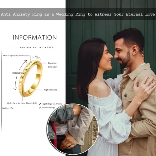 Vista 7 de Nanafast Anillos de ansiedad de acero de titanio de 0.118 pulgadas para mujeres y hombres, anillos multifacéticos para ansiedad, anillos giratorios
